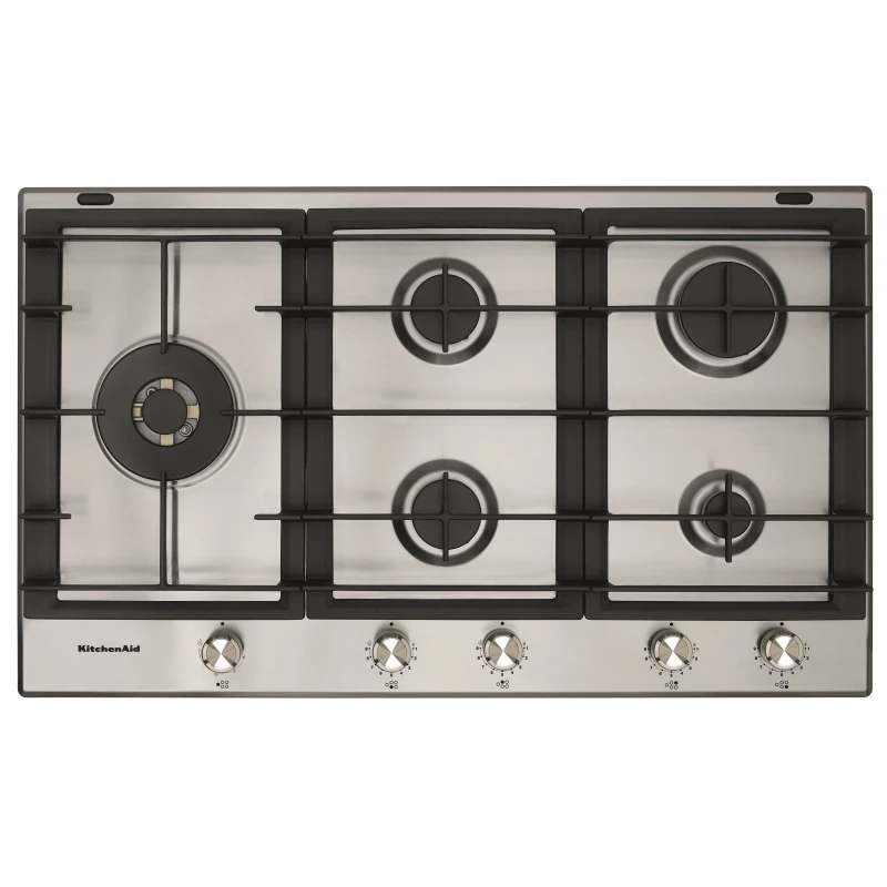 موقد غاز مدمج KitchenAid 90 سم - حديد زهر iXelium ستانلس ستيل - كيتشن إيد